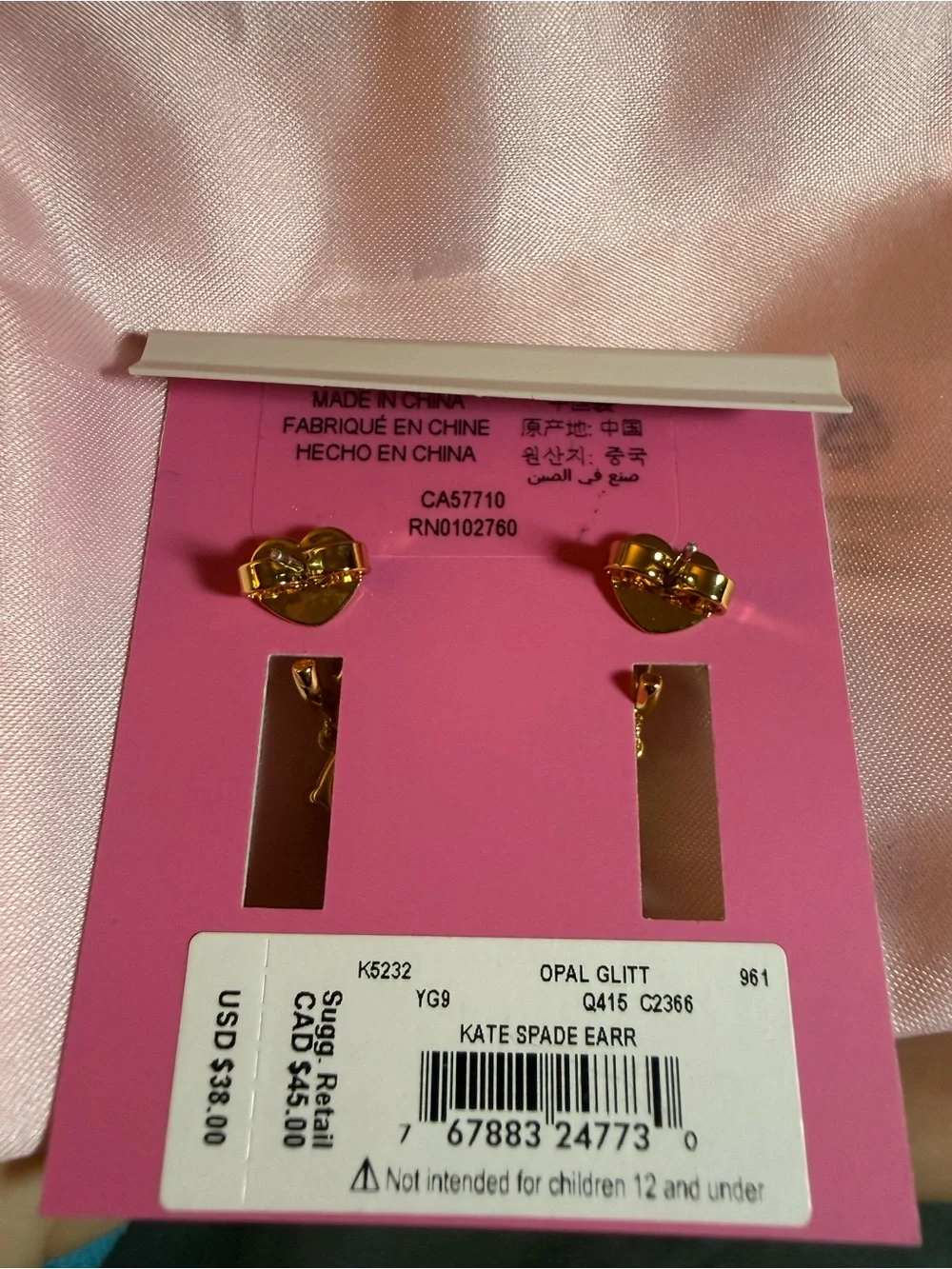 kate spade Gold-Plated Iridescent Druzy Drop Earrings